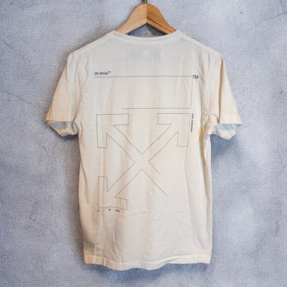 Off-White FW20 “MAIN LABEL” Arrows Logo White Cotton T-Shirt Small - Picture 2 of 9